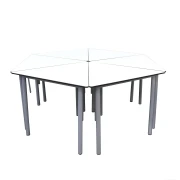 Thumbnail 1 of Ученическа маса RFG Flexus, MDF, триъгълна, 90 х 79 х 76 cm, MDF плот, метални крака, сглобена мостра