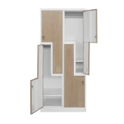 Thumbnail 5 of Гардероб RFG, двоен, метален, Z-образни врати, 800 х 450 х 1850 mm, кехлибарен дъб и бяло