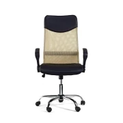 Thumbnail 1 of Директорски стол Monti HB, текстил, екокожа и меш, Tilt механизъм, до 120 kg, черна седалка, бежова облегалка