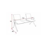 Thumbnail 3 of Посетителска пейка RFG Lisa Black, с 2 места и масичка, текстил, метална основа, зелена