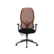 Thumbnail 3 of Ергономичен стол RFG STAR HB, дамаска и меш, Synchronous механизъм, до 150 kg, черна седалка, оранжева облегалка