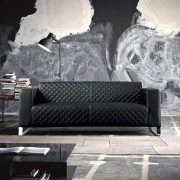 Thumbnail 3 of Диван RFG Zelda, двуместен, екокожа, черна седалка, черна облегалка