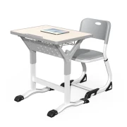 Thumbnail 3 of Ученическа маса RFG Square, едноместна, с регулируема височина, от I до XII клас, MDF, бяла