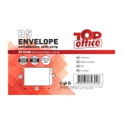 Thumbnail 2 of Top Office Пощенски плик, B5, 175 x 250 mm, хартиен, със самозалепваща лента, бял, 500 броя