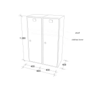Thumbnail 6 of Гардероб RFG, метален, двоен, с две врати, 80 х 40 х 120 cm, бял, със сини врати
