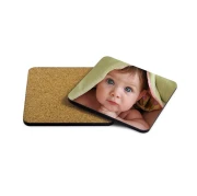 Thumbnail 2 of BESTSUB Подложка за чаша, коркова, квадратна, с възможност за персонализация