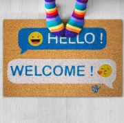 Thumbnail 2 of Изтривалка Olivo Cocco Joy - Hello/Welcome, кокосова, 40 х 60 cm