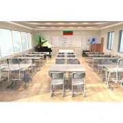 Thumbnail 5 of Ергономичен чин и стол RFG Istudy White, от I до VIII клас, 600 х 400 х 700 mm, плот светъл бук, бели крака