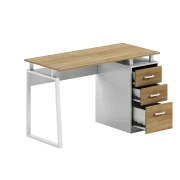 Thumbnail 2 of Бюро RFG Shape Z, с контейнер, 1200 х 480 х 760 mm, ПДЧ 16 mm, плот дъб сонома, бял метал