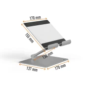 Thumbnail 8 of Поставка за таблет Durable Rise, минимален диaгонал 7 инча, максимално тегло 1 kg, сребриста