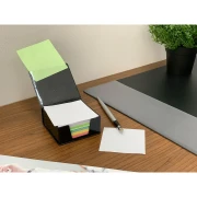 Thumbnail 4 of KEJEA Хартиено кубче, 75 x 75 mm, цветно, 300 листа, с кожена поставка и капак