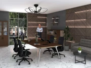 Thumbnail 2 of Шкаф RFG Paris, със стъклени врати, 800 х 400 х 2000 mm, ПДЧ, орех и светлосиво