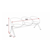 Thumbnail 2 of Посетителска пейка RFG Silvi, с 3 места, текстил, метална основа