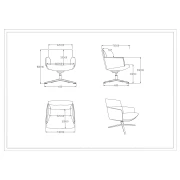 Thumbnail 5 of Кресло RFG Ray, екокожа, основа хром, кафяво