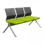 Thumbnail 1 of Посетителска пейка RFG Lisa Black, с 3 места, текстил, метална основа, зелена