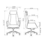 Thumbnail 7 of Кресло RFG EOOS, работно, екокожа, до 150 kg, черна седалка, черна облегалка