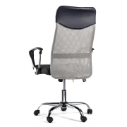 Thumbnail 3 of Директорски стол Monti HB, текстил, екокожа и меш, Tilt механизъм, до 120 kg, черна седалка, сребриста облегалка