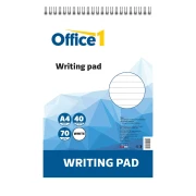 Thumbnail 1 of Office 1 Пад, A4, широки редове, бели листове, спирала, мека корица, 40 листа