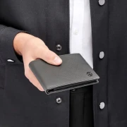 Thumbnail 4 of Hugo Boss Портфейл за карти Saffiano Double B, с капак, сив