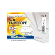 Thumbnail 2 of Office 1 Пощенски плик, C6, 114 x 162 mm, хартиен, с триъгълен капак, бял, 100 броя
