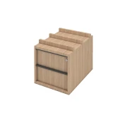 Thumbnail 1 of Контейнер за бюро Narbutas Nova, окачен, 42.8 x 60 x 41 cm, ПДЧ, меламин кехлибарен дъб, тъмносиви дръжки