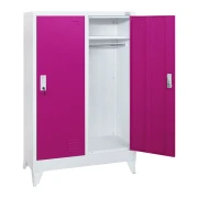 Thumbnail 5 of Гардероб RFG, метален, двоен, с две врати, 80 х 40 х 120 cm, бял, с лилави врати