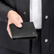 Thumbnail 4 of Hugo Boss Портфейл за карти Saffiano Double B, с капак, черен