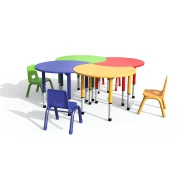 Thumbnail 10 of Ученическа маса RFG Moon, с регулируема височина, от I до XII клас, 900 х 900 х 550-750 mm, MDF, жълта