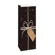 Thumbnail 1 of Торбичка за вино, панделка, 12 х 35 х 9 cm, черна