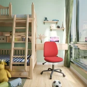 Thumbnail 2 of Детски стол RFG Lucky Black, дамаска, червена седалка, червена облегалка