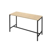 Thumbnail 1 of Висока маса Narbutas Nova, 1800 x 700 x 1050 mm, ПДЧ 25 mm, меламин избелен дъб, черен метал