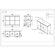 Thumbnail 3 of Шкаф RFG Chicago, 1200 х 400 х 800 mm, ПДЧ, дъб Рейн и тъмносиво