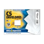 Thumbnail 2 of Office 1 Плик, C5, 162 x 229 mm, хартиен, със самозалепваща лента, бял, 25 броя