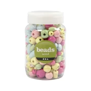 Thumbnail 2 of Creativ Company Мъниста с дупка, дървени, цветни, в буркан, 400 ml