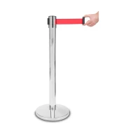 Thumbnail 2 of Ограничително колче, хром, с червена лента, 235 cm, широчина 320 mm, височина 920 mm