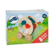 Thumbnail 7 of Small Foot Играчка за дърпане Охлюв, със сортер, дървен