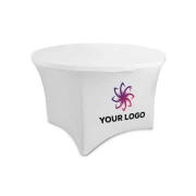 Thumbnail 2 of Покривка за кръгла маса, от еластан, бяла