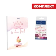 Thumbnail 4 of Faber-Castell Комплект Sweet Love - Маркер-четка Pitt Artist, 8 цвята и Gipta Sweet Love Тетрадка А4, бяла