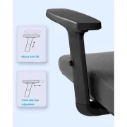 Thumbnail 33 of Ергономичен стол RFG Artur HB, дамаска и меш, до 150 kg, тъмносива седалка, черна облегалка