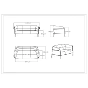 Thumbnail 9 of Диван RFG Megan, триместен, текстил, метална основа, сив