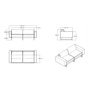 Thumbnail 5 of Диван RFG Toledo, двуместен, екокожа, метална основа, кафяв
