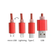 Thumbnail 4 of Cool Кабел 3 в 1 USB Scolt, Lightning, micro USB и USB type C, червен