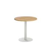 Thumbnail 2 of Заседателна маса RFG Barry, 800 х 800 х 750 mm, кръгъл плот, ПДЧ 25 mm, метална основа, бряст, бяла основа
