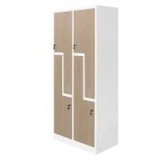 Thumbnail 6 of Гардероб RFG, двоен, метален, Z-образни врати, 800 х 450 х 1850 mm, кехлибарен дъб и бяло