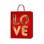 Thumbnail 1 of Подаръчна торбичка Love, 18 х 23 х 8 cm, златиста