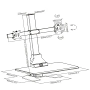 Thumbnail 3 of Стойка за 2 монитора Lumi DWS10-T02, 13'' - 32'', максимално тегло 8 kg, черна