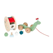 Thumbnail 4 of Small Foot Играчка за дърпане Охлюв, със сортер, дървен