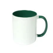 Thumbnail 1 of BESTSUB Чаша с цветна вътрешност и дръжка, 330 ml, зелена, с възможност за персонализация