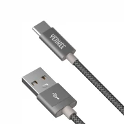 Thumbnail 3 of Кабел Yenkee 302 GY, USB-A Male към USB-C Male, 2 m, USB Type-A, USB Type-C, сив