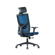 Thumbnail 4 of Ергономичен стол RFG Snow Black HB, дамаска и меш, Multi-function механизъм, до 120 kg, тъмносиня седалка, тъмносиня облегалка